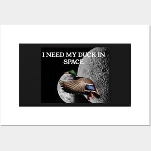 Duck in space Posters and Art